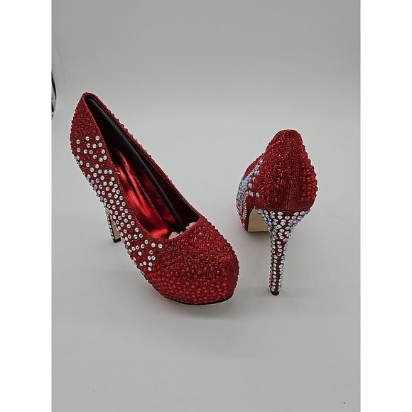 Jeru Hof Bell 01 Red  Sequence Size 11 Womens Heels - Picture 1 of 3